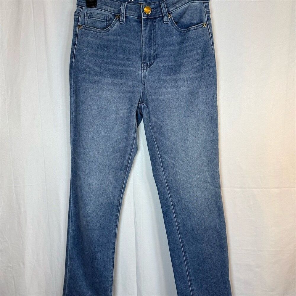 DG2 by Diane Gilman Jeans Womens Size 2 Blue Medium Wash Straight Mid Rise